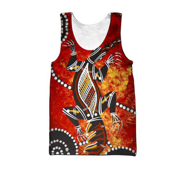 Aboriginal Crocodile Dot Painting Art Shirt For Men And Women