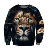 Nature Lion Over Printed Hoodie