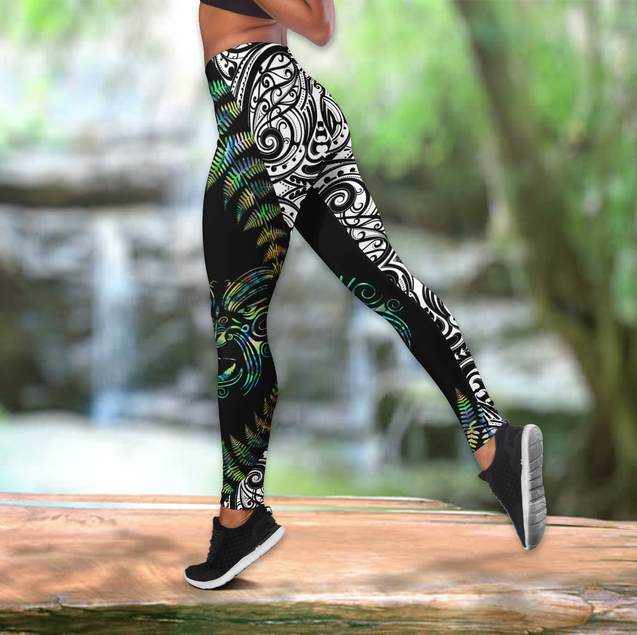 Maori Paua shell tank top & leggings outfit for women HHT21072003-Apparel-PL8386-S-S-Vibe Cosy™