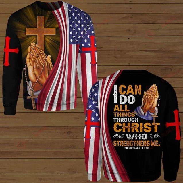 I Can Do All Things-Jesus Christ American Flag 3D All Over Printed Shirts For Men and Women TA0729210-Apparel-TA-Sweatshirts-S-Vibe Cosy™