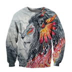 Native Lion Over Printed Hoodie