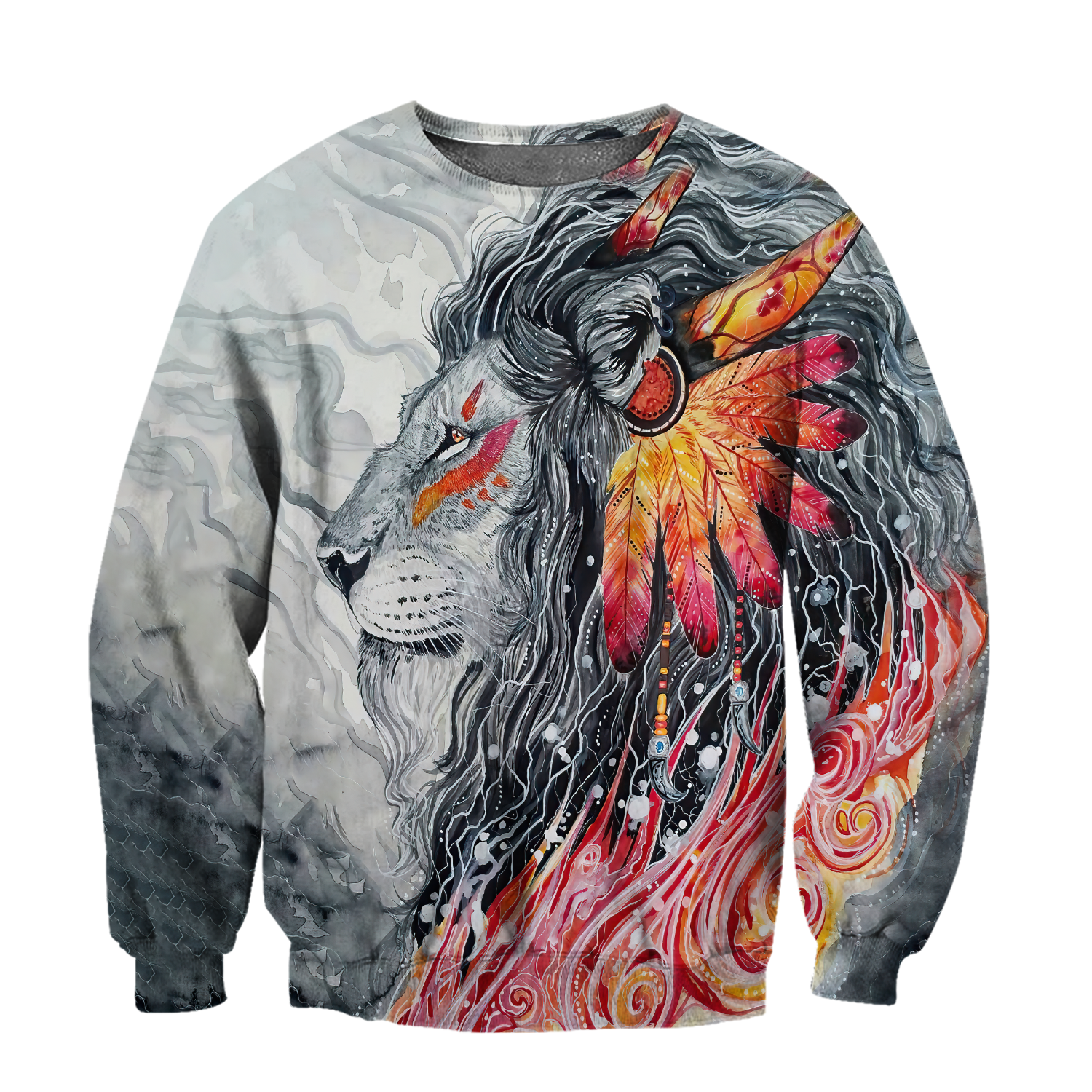 Native Lion Over Printed Hoodie
