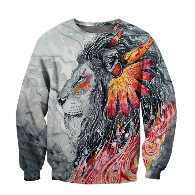 Native Lion Over Printed Hoodie