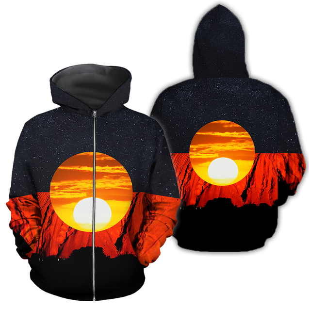 Australia Aborigina Flag 3D All Over Printed Hoodie Shirts MP040401-Apparel-MP-Zipped Hoodie-S-Vibe Cosy™
