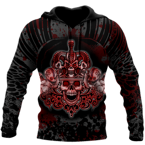 Gothic coat of arms with skull and angels 3D all over printed for men and women HHT14082003