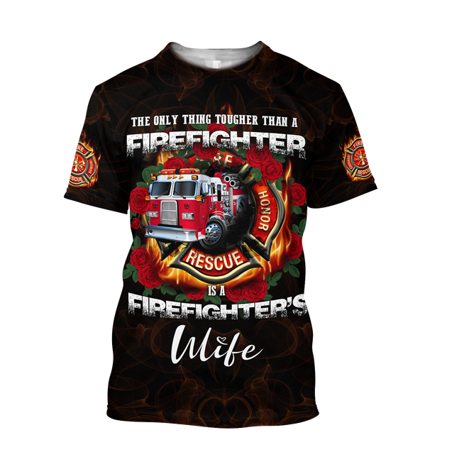 All Over Printed Firefighter's Wife Hoodie MEI