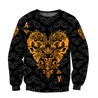 3D Ace Heart Skull Poker Over Printed Hoodie