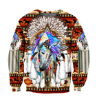 Horse Dreamcatcher Native American Blue Hoodie 3D All Over Printed Shirts DA140920203-LAM