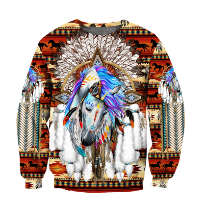 Horse Dreamcatcher Native American Blue Hoodie 3D All Over Printed Shirts DA140920203-LAM