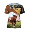 Lovely Cow 3D All Over Printed Shirts For Men And Woman