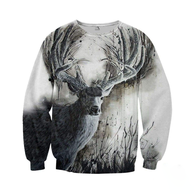 DEER 3D ALL OVER PRINTED SHIRTS FOR MEN & WOMEN DR1-Apparel-NNK-Sweat Shirt-S-Vibe Cosy™