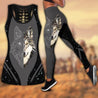 Wolf Native American 3D All Over Printed Legging + Hollow Tank