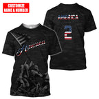 Customized Name and Number American 3D All Over Printed Unisex Shirts