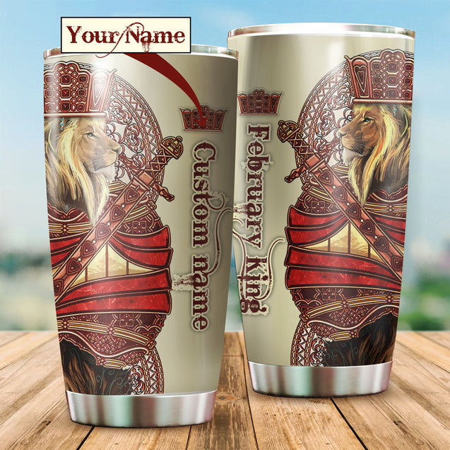 February King Lion Custom Name Tumbler