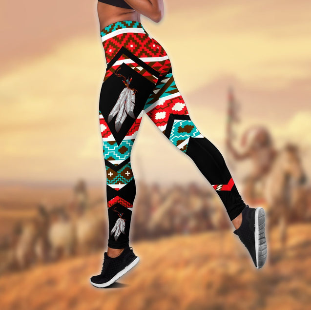 Native American 3D All Over Printed Legging + Hollow Tank