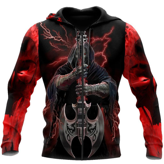 Music Skull 3D all over printed for man and women-Apparel-PL8386-Zipped Hoodie-S-Vibe Cosy™