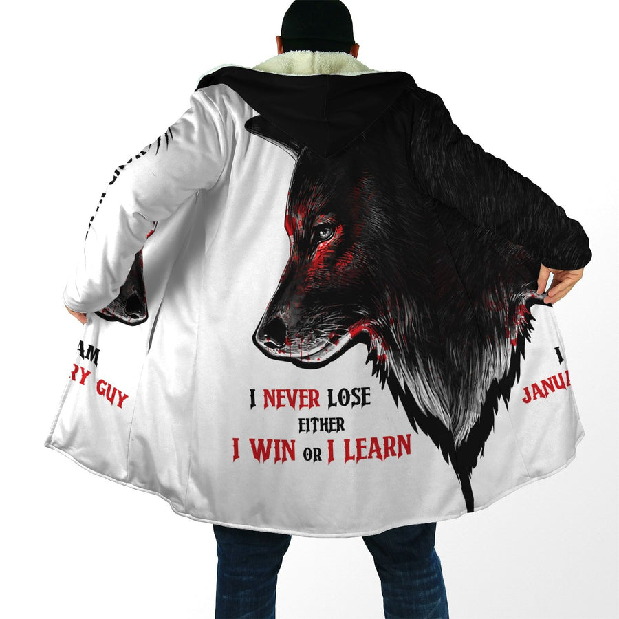 Custom Name January Guy Wolf 3D All Over Printed Unisex Shirts