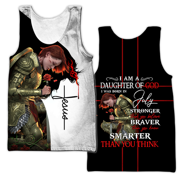 I Was Born In July - I Am A Daughter Of God 3D All Over Printed Shirts For Men and Women Pi250504S7-Apparel-TA-Tank Top-S-Vibe Cosy™