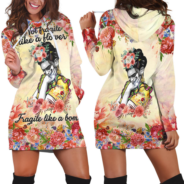 Frida Kahlo For The Beautiful Girls Hoodie Dress JJW18082004-TQH