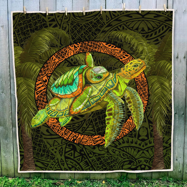 Premium Turtle Palm Tree Quilt