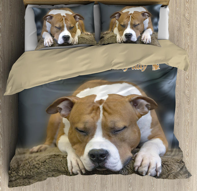 Lazy Pitbull Lover Bedding Set QB07042004-TQH-BEDDING SETS-TQH-Twin-Vibe Cosy™