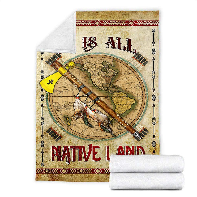 Native American 3D All Over Printed Blanket