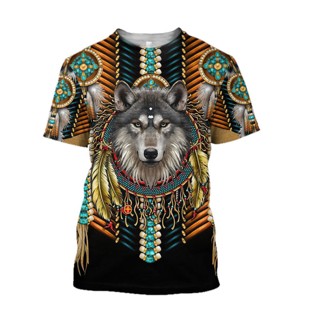 Wolf Native American 3D All Over Printed Unisex Shirts