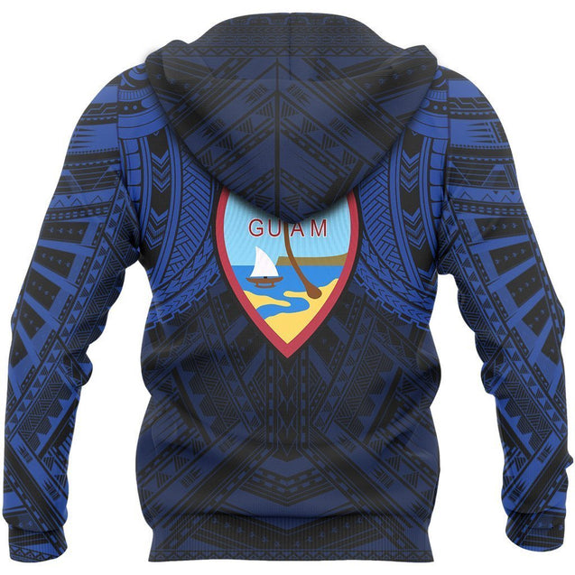 Guam Spirit Pullover Hoodie (Blue)-Apparel-HP Arts-Hoodie-S-Vibe Cosy™