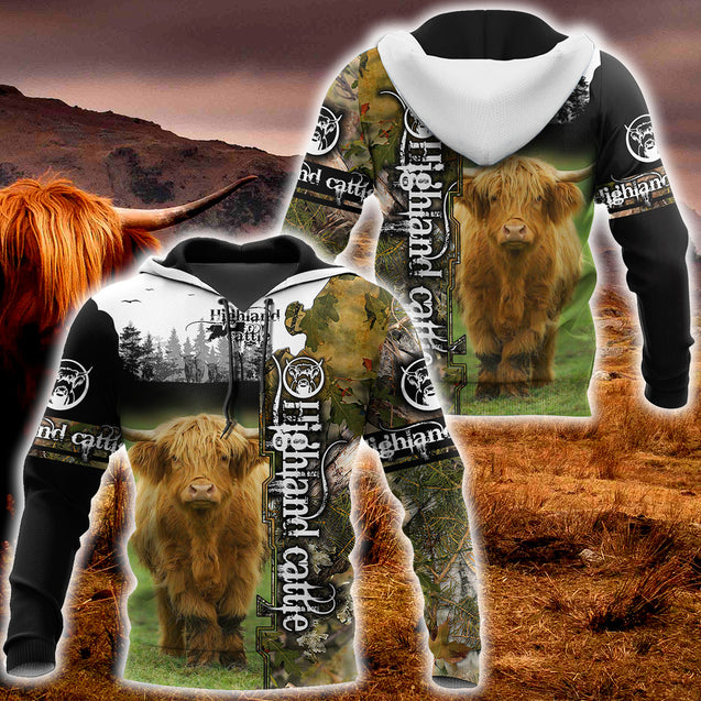 Highland Cattle 3D All Over Printed Shirts For Men And Woman