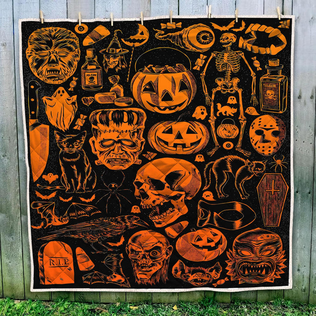 Skull Pumkin Halloween Rug