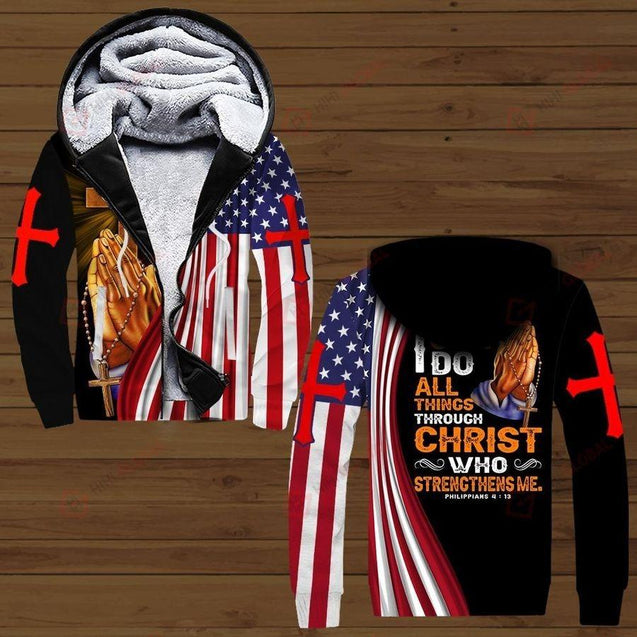 I Can Do All Things-Jesus Christ American Flag 3D All Over Printed Shirts For Men and Women TA0729210-Apparel-TA-FLEECE ZIP-UP HOODIE-S-Vibe Cosy™