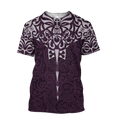 New zealand hoodie manta maori ta moko purple 3d all over printed shirt and short for man and women-Apparel-PL8386-T-shirt-S-Vibe Cosy™