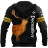 Premium December Deer Customize Name 3D All Over Printed Shirts