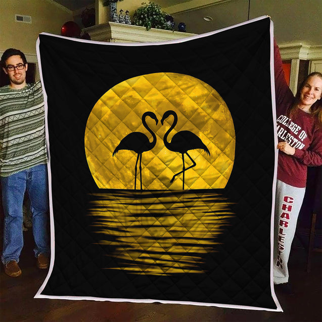 Potrait: Flamingo in the Moon Quilt