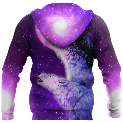 All Over Printed Purple Wolves Hoodie DA300920201-MEI