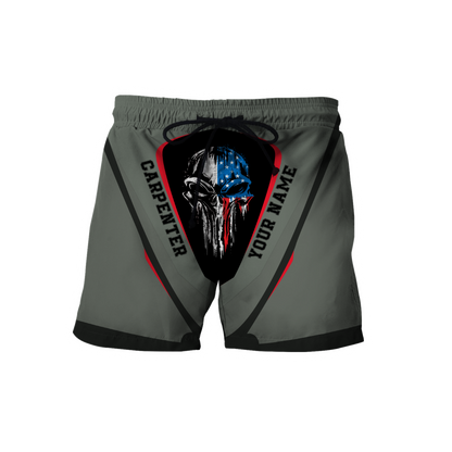 Carpenter Skull Customize Name 3D Unisex Shirts