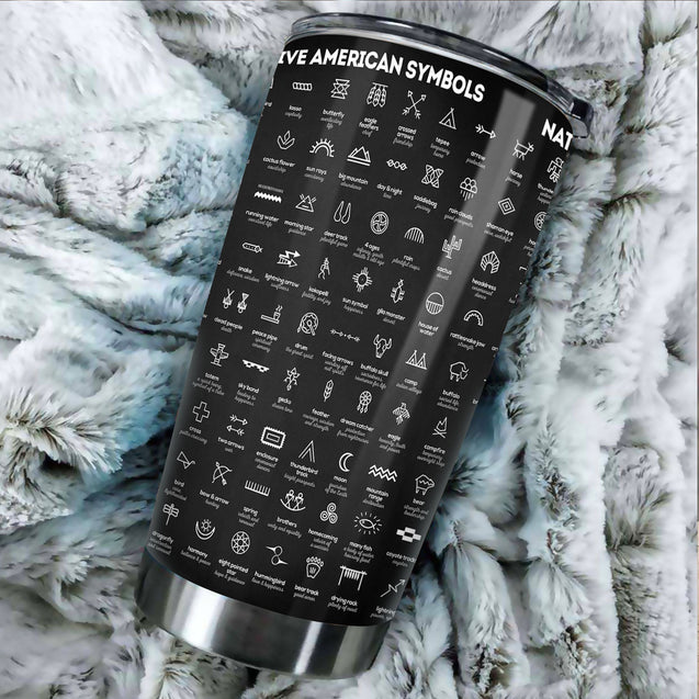 NATIVE AMERICAN SYMBOLS STAINLESS STEEL TUMBLER TA031816-TA-Vibe Cosy™