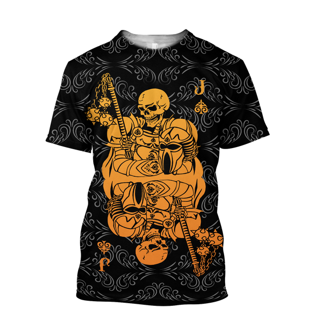 Samurai Skull Poker Over Printed Hoodie