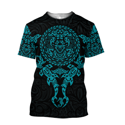 Maori tangaroa blue tattoo 3d all over printed shirt and short for man and women HHT20072001-Apparel-PL8386-T-shirt-S-Vibe Cosy™
