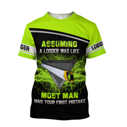 Logger Chainsaw Blight Green Unisex shirts DA13102002
