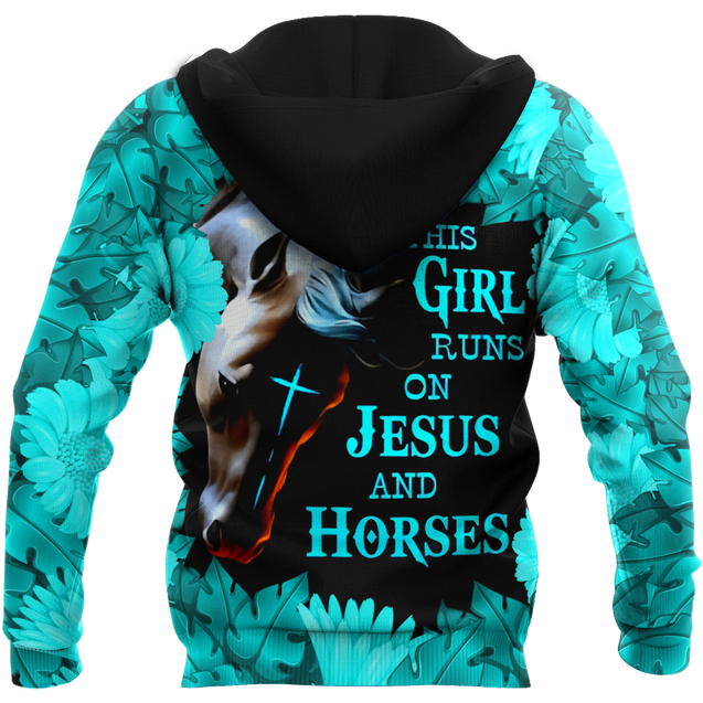 This Girl Runs On Jesus And Horses Shirts Hoodie HHT12082001