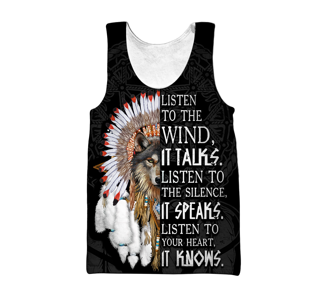 Wolf Native American Hoodie 3D All Over Printed Shirts