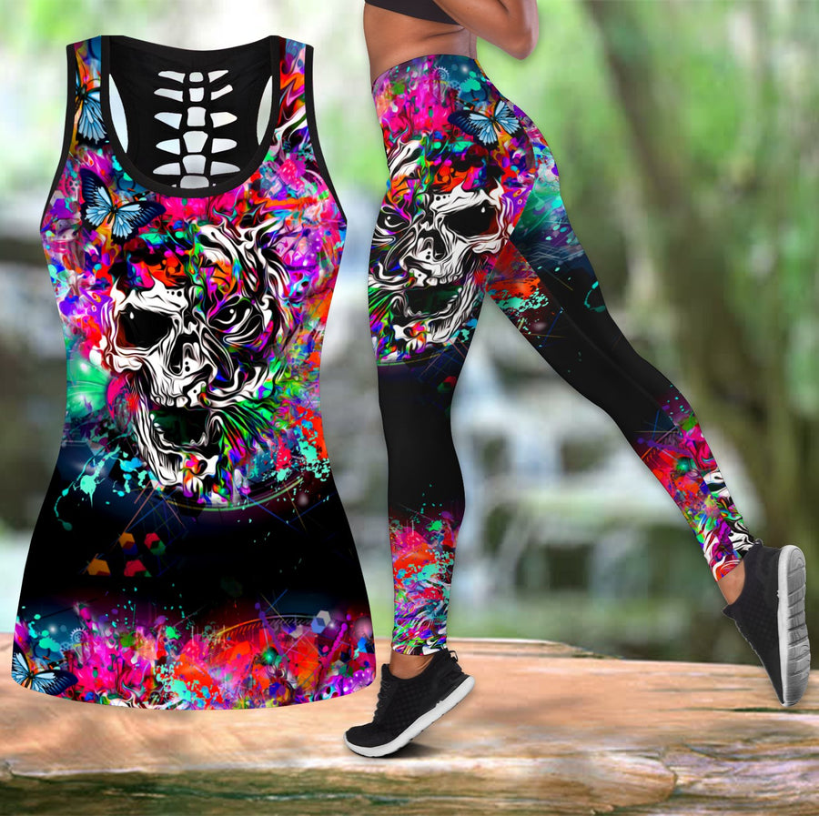 Love Animal Skull full color and Tattoos tanktop & legging outfit for women QB06092002-Apparel-PL8386-S-S-Vibe Cosy™