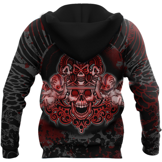 Gothic coat of arms with skull and angels 3D all over printed for men and women HHT14082003