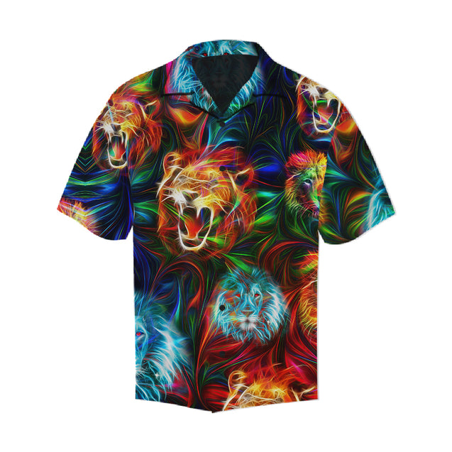 Magic Multicolor Lion Beach Sleeves Shirt