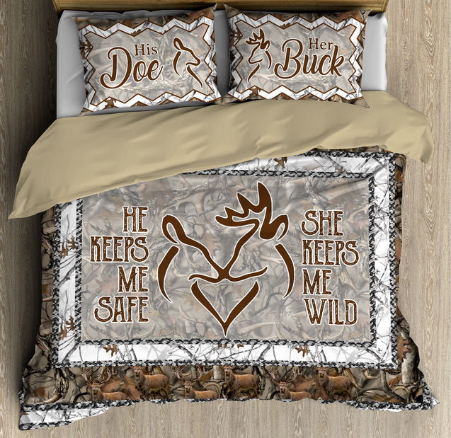 Loving Deer Couple Bedding Set TQH200806