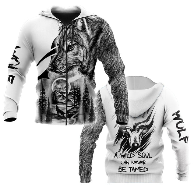 Wolf - A Wild Soul Can Never Be Tamed 3D All Over Printed Unisex Shirts No 02