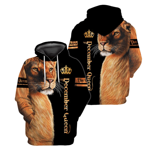 December Lion Queen 3D All Over Printed Shirt for Women