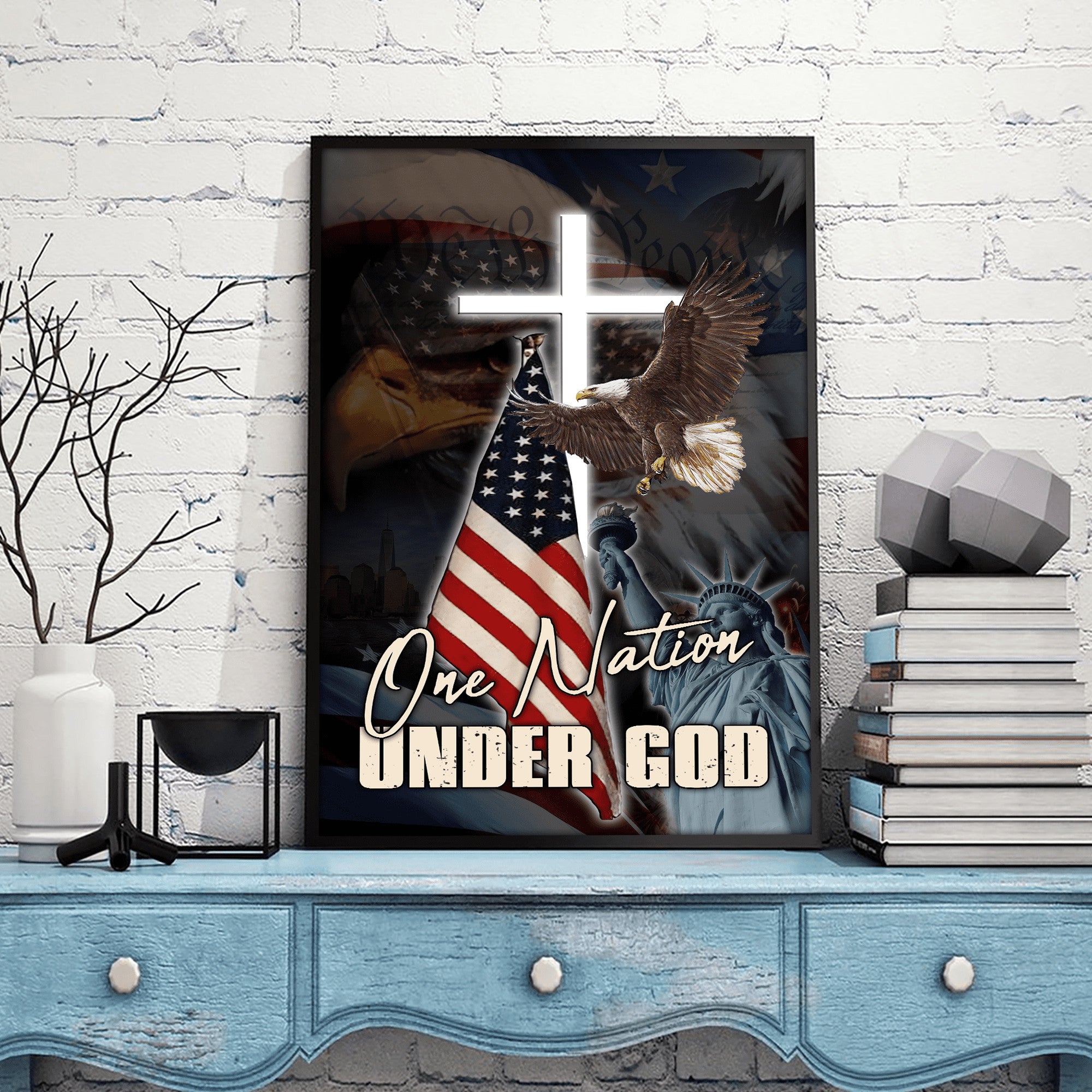 American - One Nation Under God Poster Vertical 3D Printed