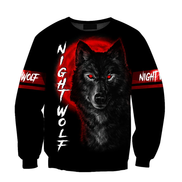 Wolf in Blood Moon 3D All Over Printed Shirt for Men and Women